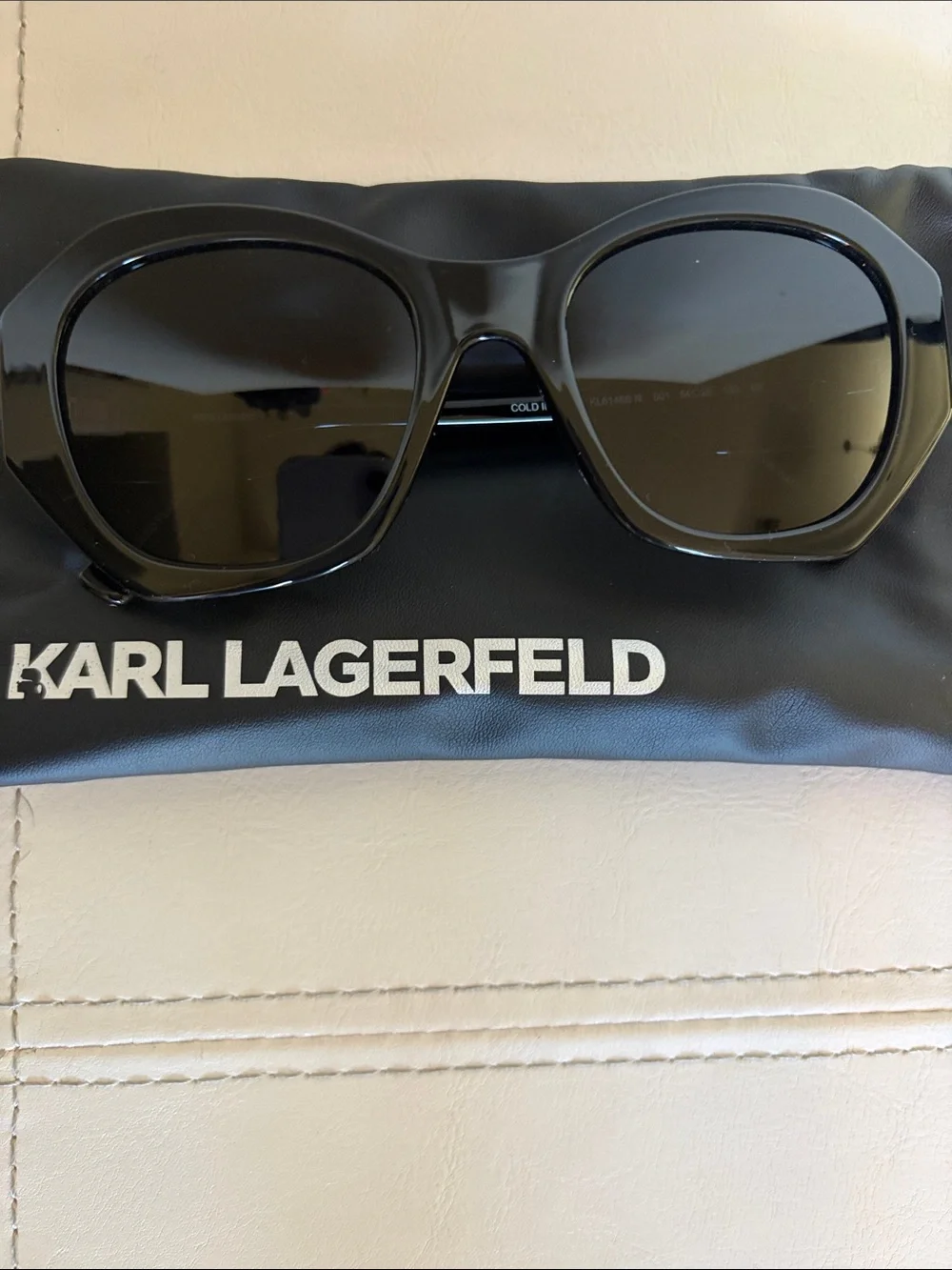 NEW Karl Lagerfield Oversized Black Women's Sunglasses - Bold Modern Style